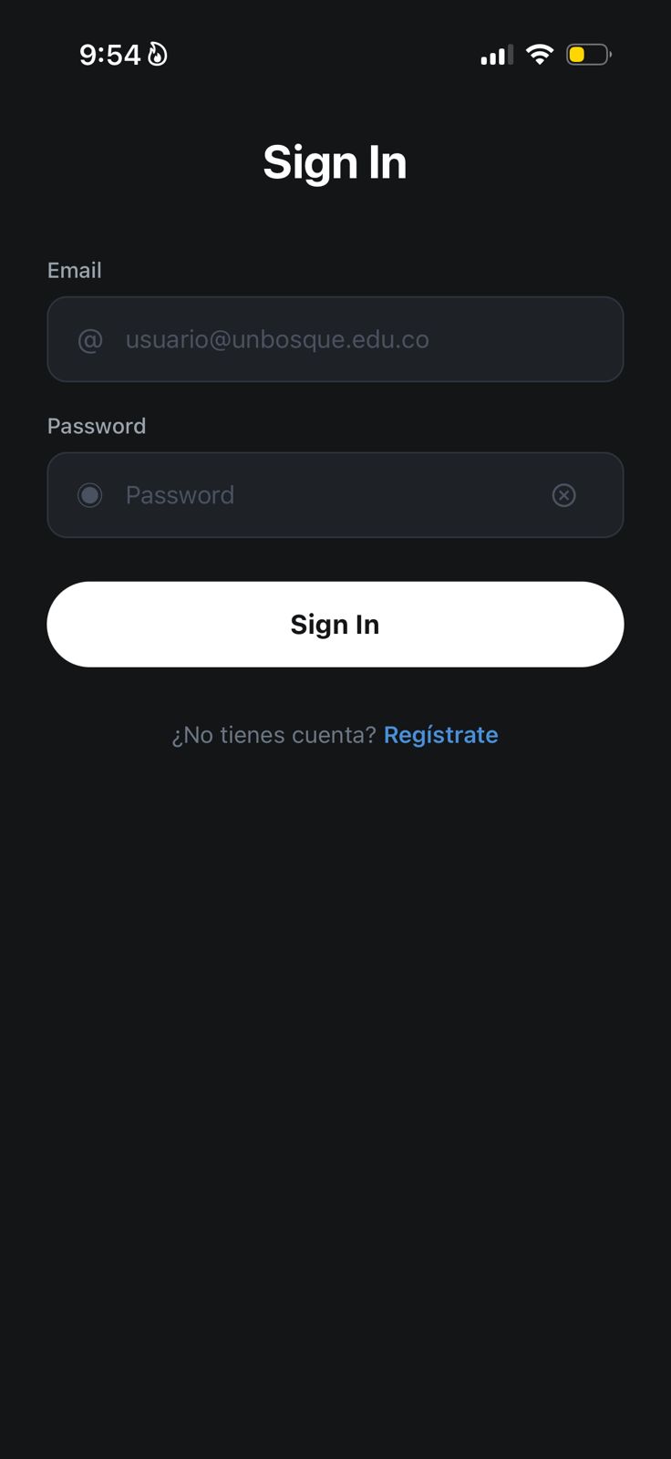 Pantalla de Login